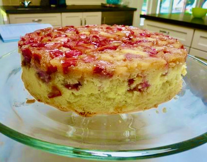 Rhubarb Upside Down Cake And Strawberry Sour Cream Ice Cream With Thanks To Melissa Clark And David Lebowitz C H E W I N G T H E F A T